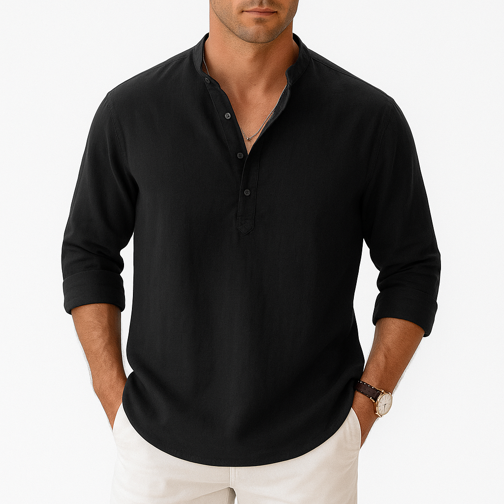 Lightweight Linen Henley Shirt