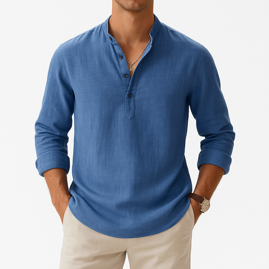 Lightweight Linen Henley Shirt