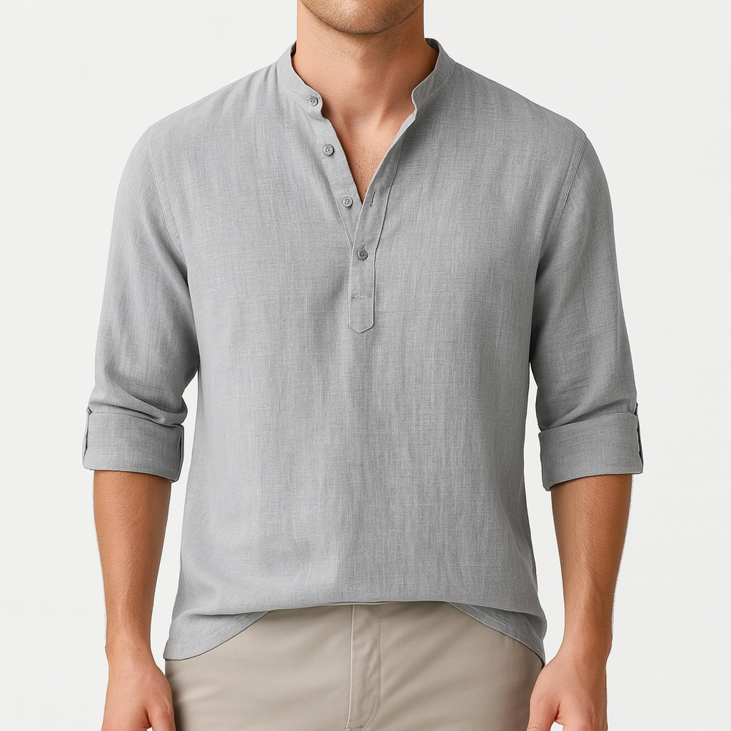 Lightweight Linen Henley Shirt