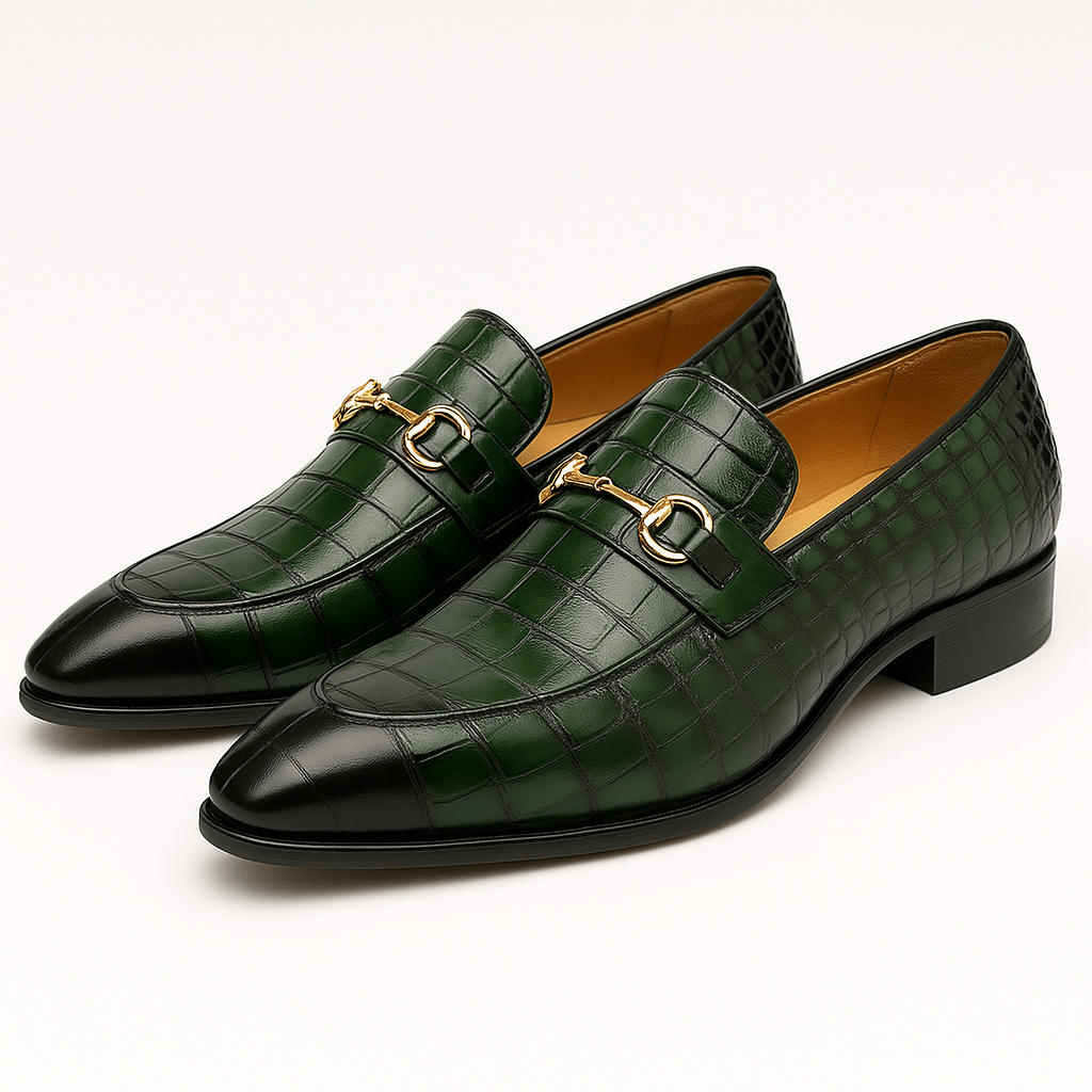 Crocodile Embossed Loafers