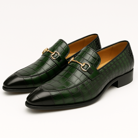 Crocodile Embossed Loafers