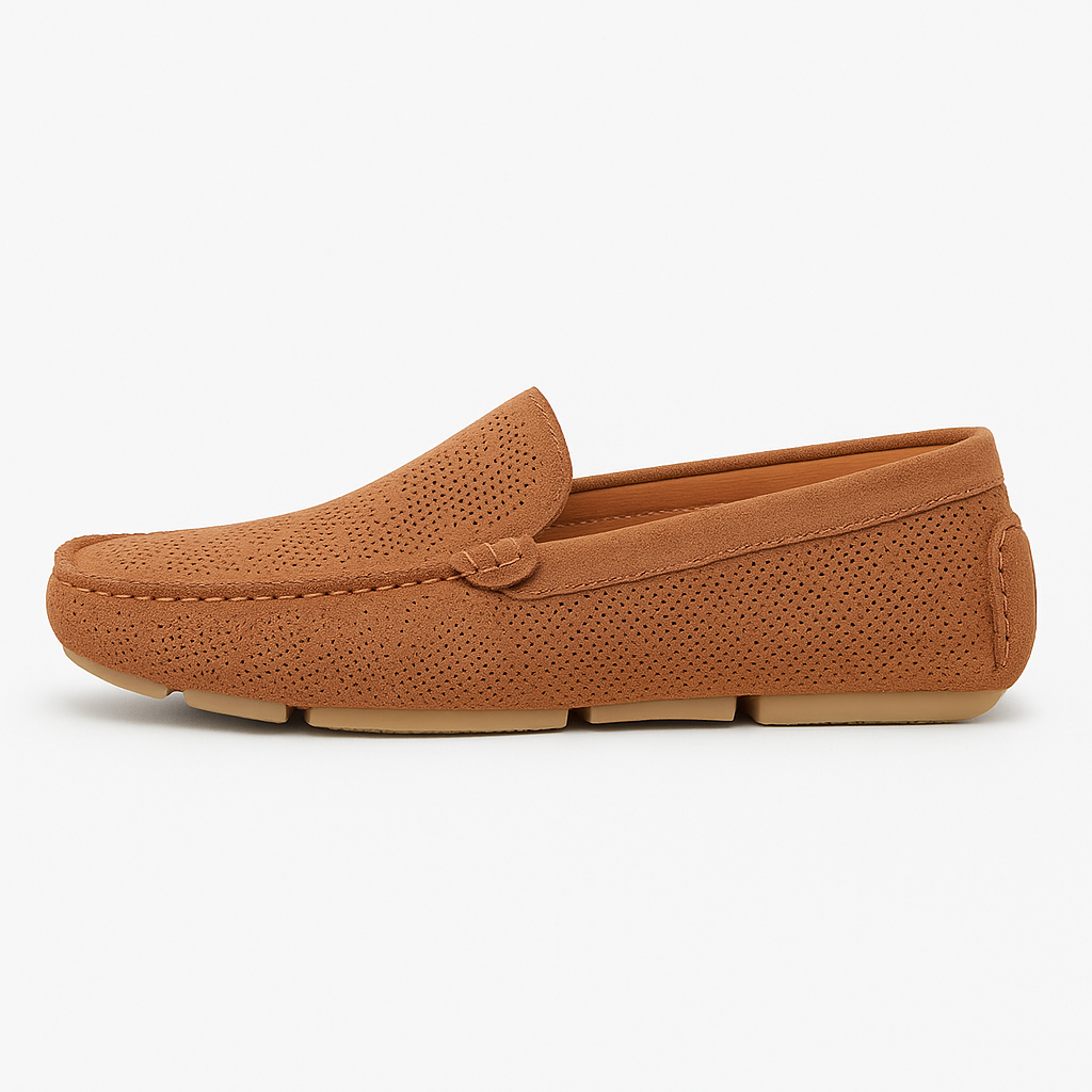 Giuliano Perforated Leather Loafers