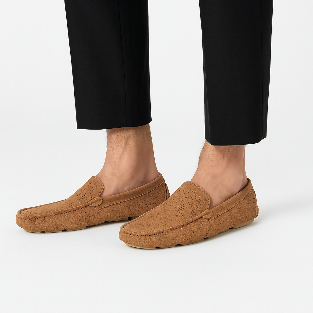 Giuliano Perforated Leather Loafers