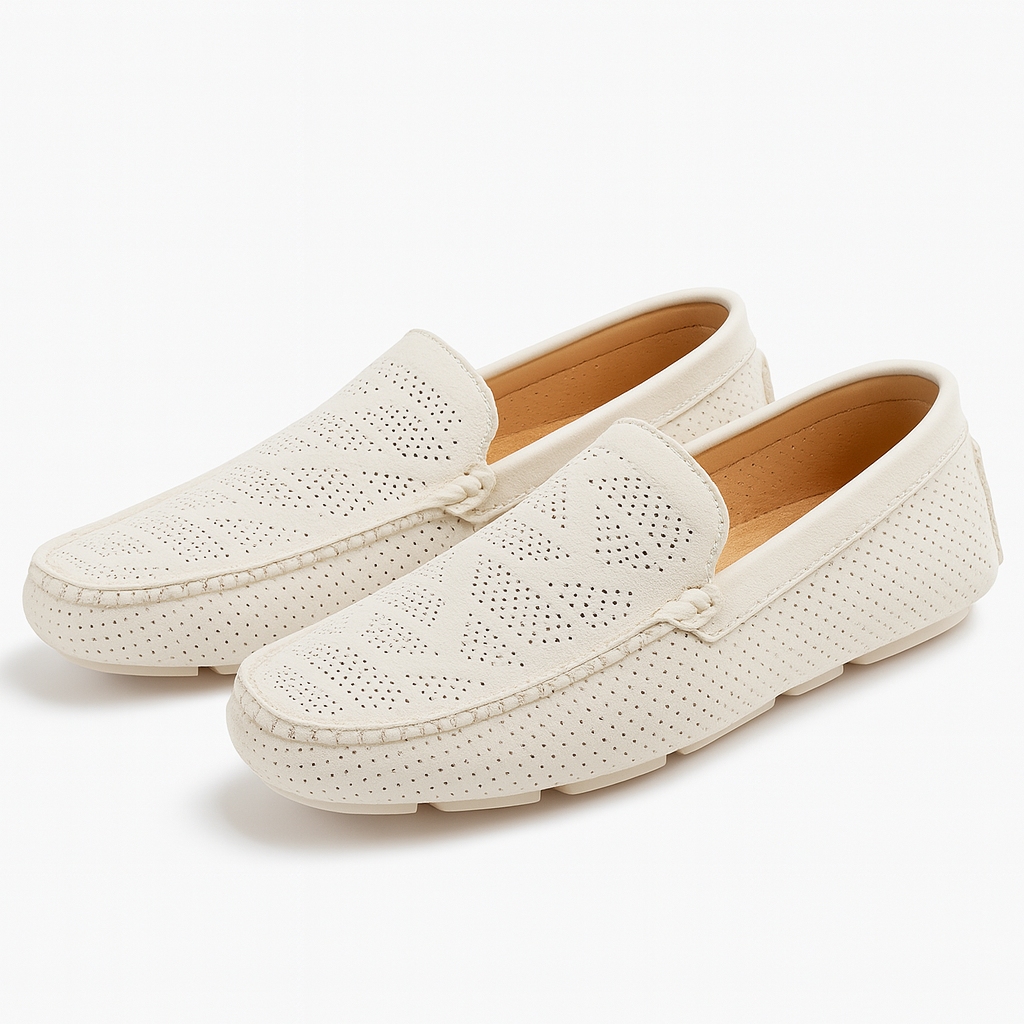 Giuliano Perforated Leather Loafers