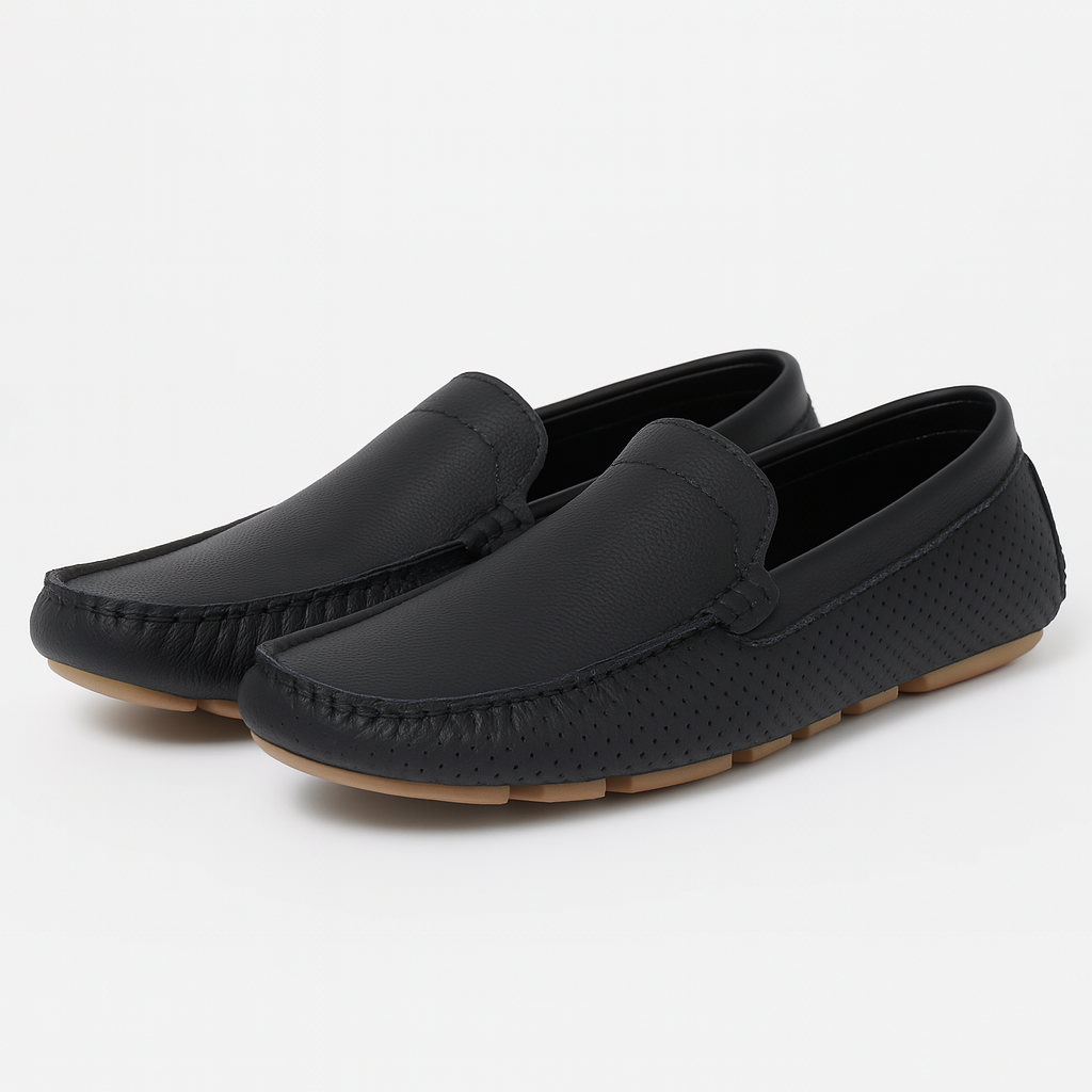 Giuliano Perforated Leather Loafers